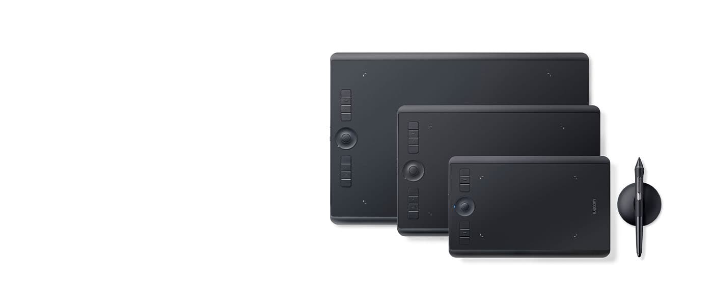 Önceki nesil Wacom Intuos Pro ailesi: Large, Medium ve Small tabletler